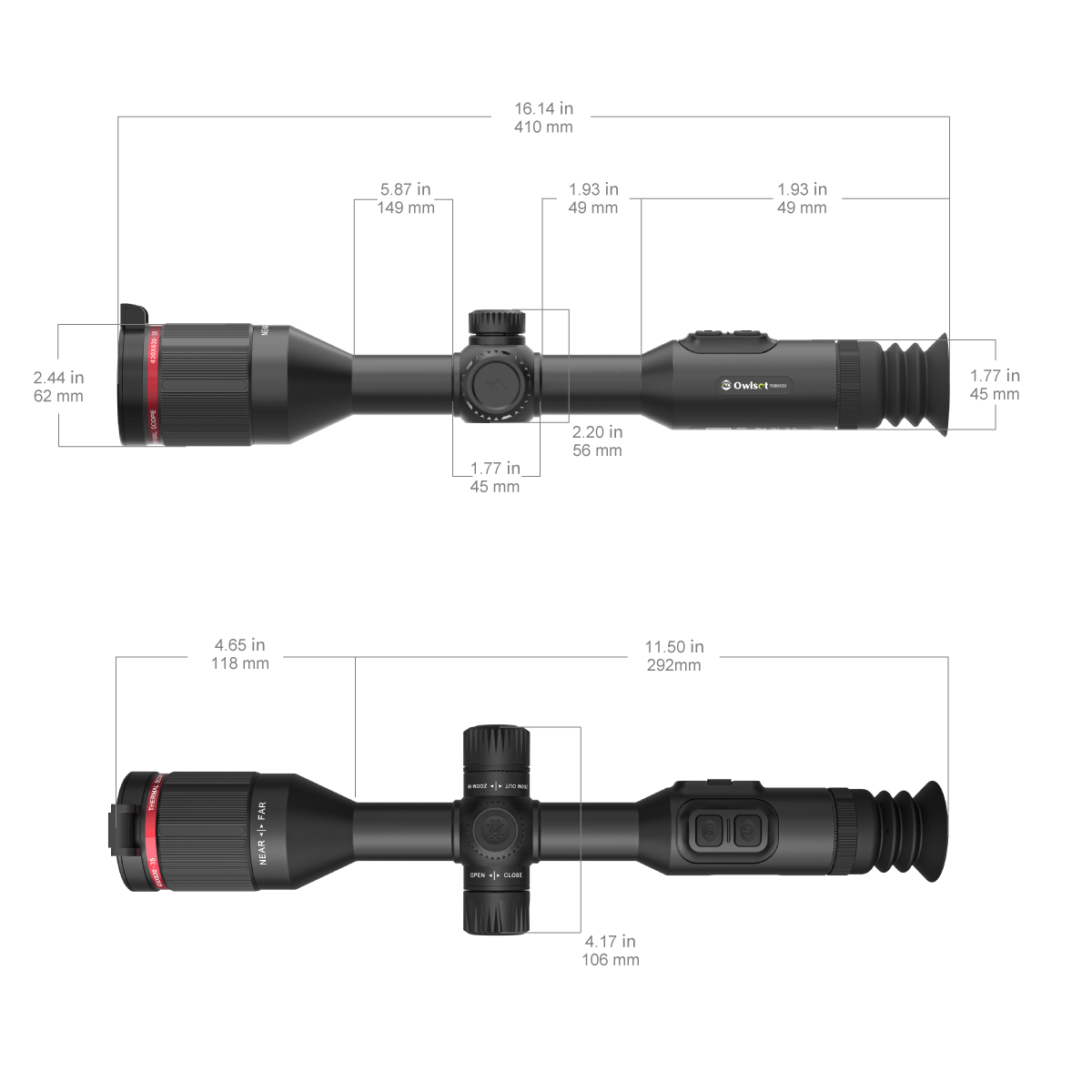 VEOT-RS05 RSMX30 Riflescope Dimensions